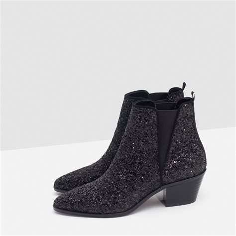 zara glitzer boots